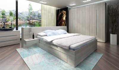 Двуспальная кровать 3Dom  Фореста РС002- фото2