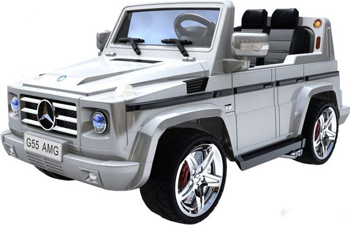 Детский электромобиль Baby Maxi Mercedes-Benz G55 AMG Silver Paint LUX- фото